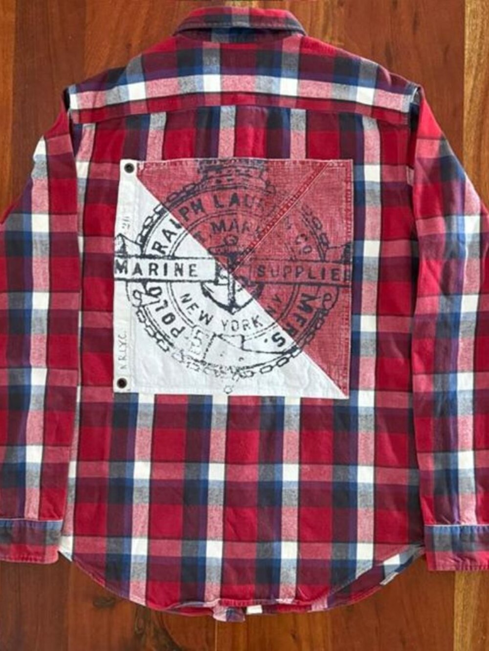 MED 1 OF 1 POLO RALPH LAUREN MARINE NAVAL SUPPLIER R. LAUREN USRL FLANNEL SHIRT